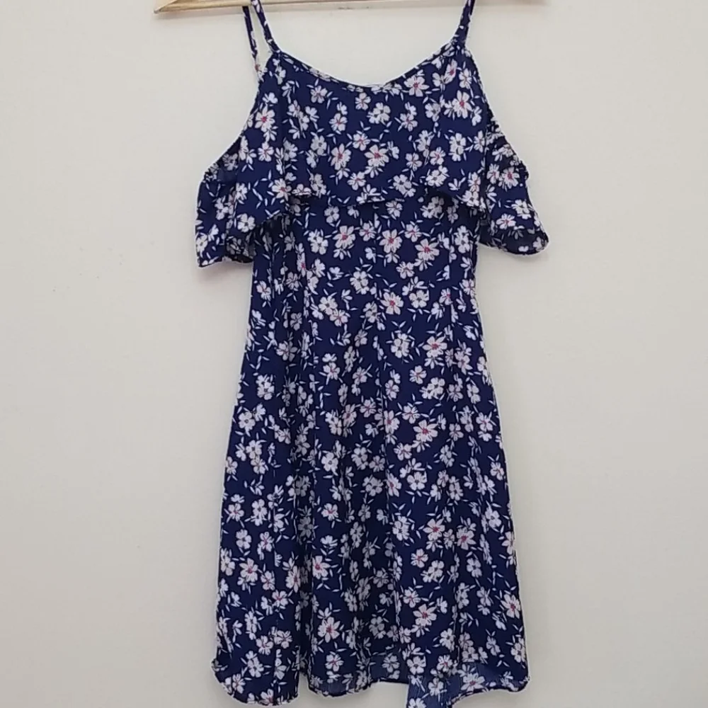 Lulu's Catching Glances Off The Shoulder Floral Print Dress XS